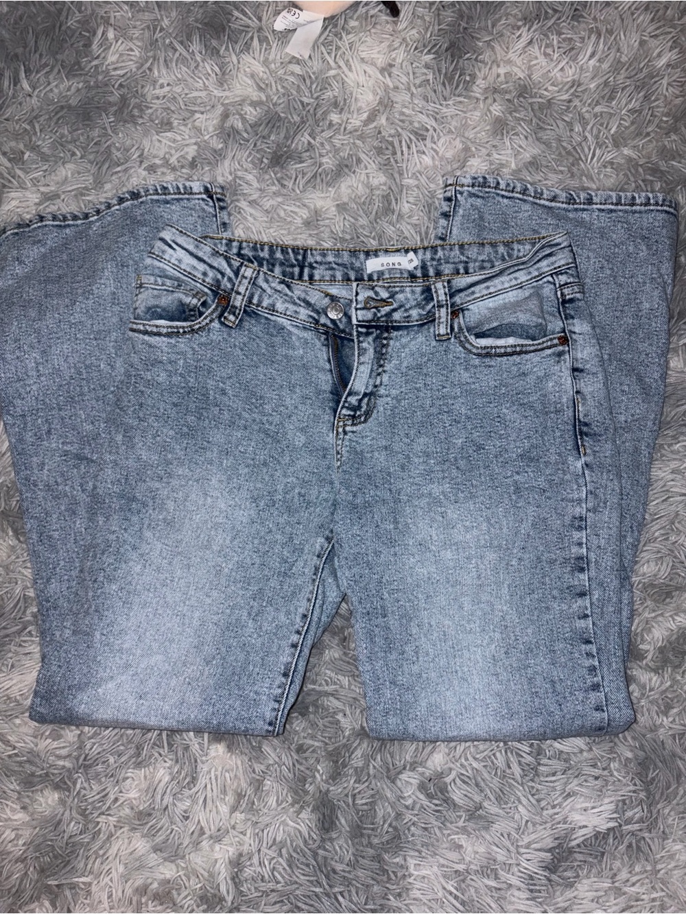 Women's Light Wash Straight Jeans - Light Blue